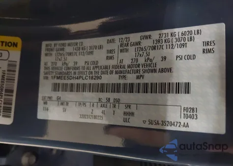 2023 Ford Bronco Black Diamond z USA, uszkodzony, nr VIN 1FMEE5DH4PLC18290